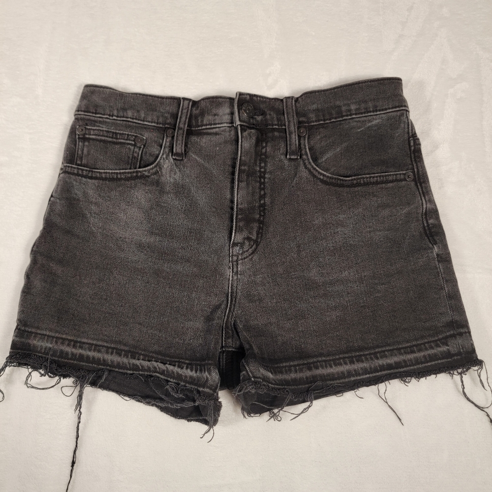 Madewell Denim Cutoff Shorts In Black, Size 26
